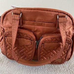 Lug Jumper tote / crossbody, colour is copper brown
